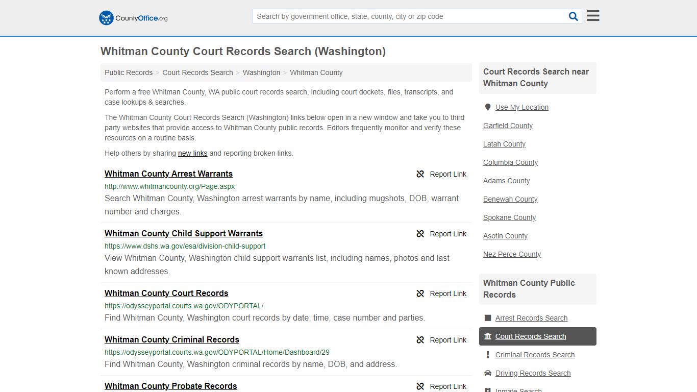 Court Records Search - Whitman County, WA (Adoptions ...